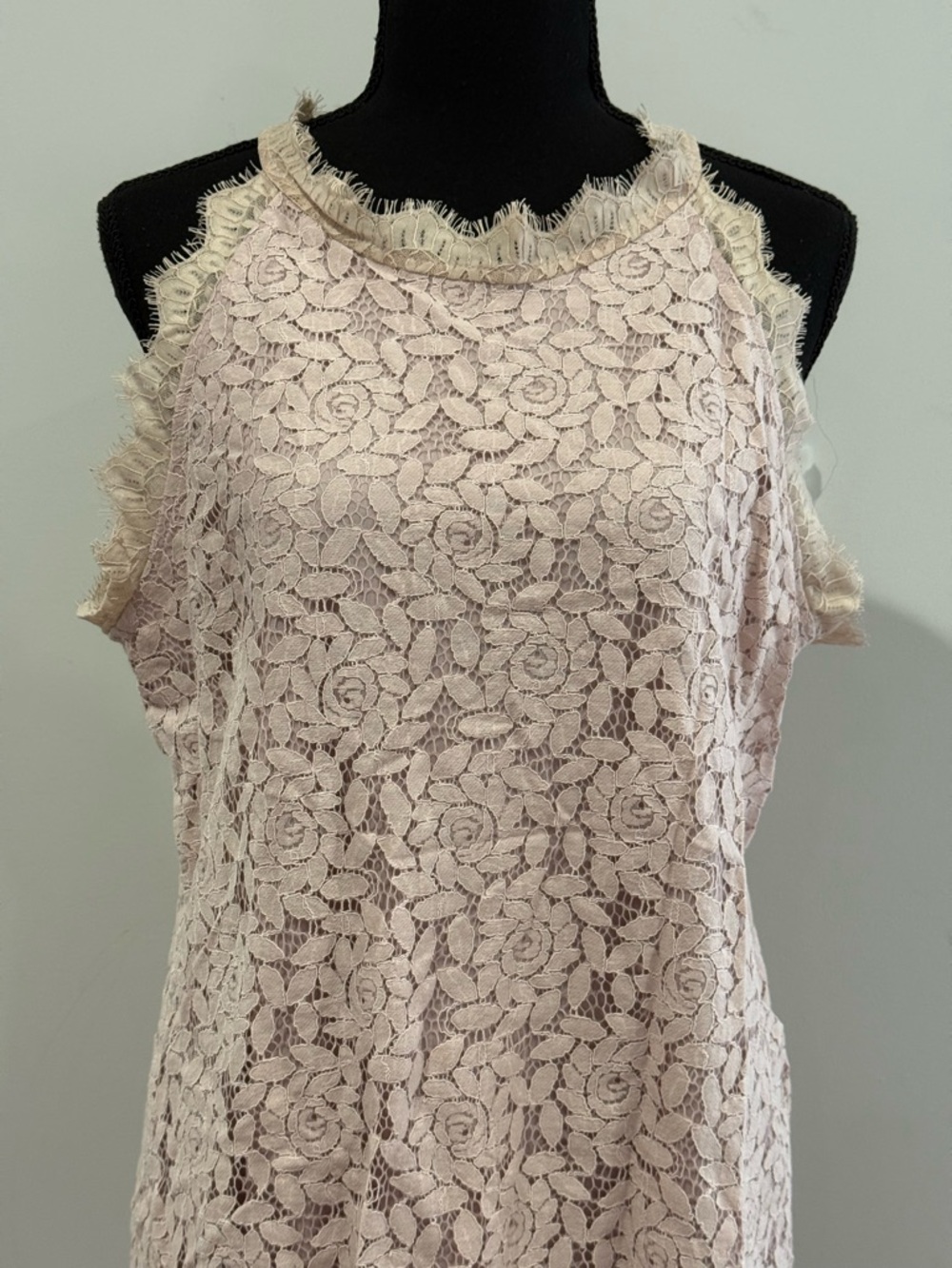 Berryou XL Lace Halter Tank Top in Blush 574 - Picture 2 of 7